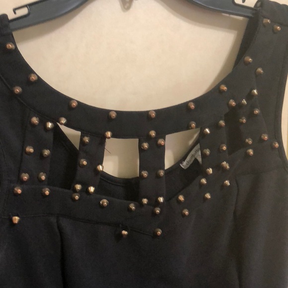 🔥 Size XL CR mini black dress gold studs - Picture 2 of 3